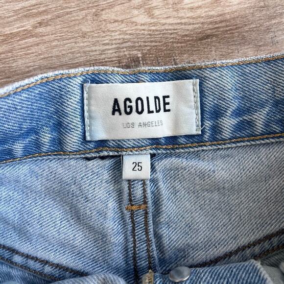 AGOLDE Parker Vintage Cut Off Denim Shorts in Swap Meet Size 25 - Picture 4 of 6